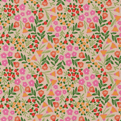 Printed Cotton MARTINE Pink / Green